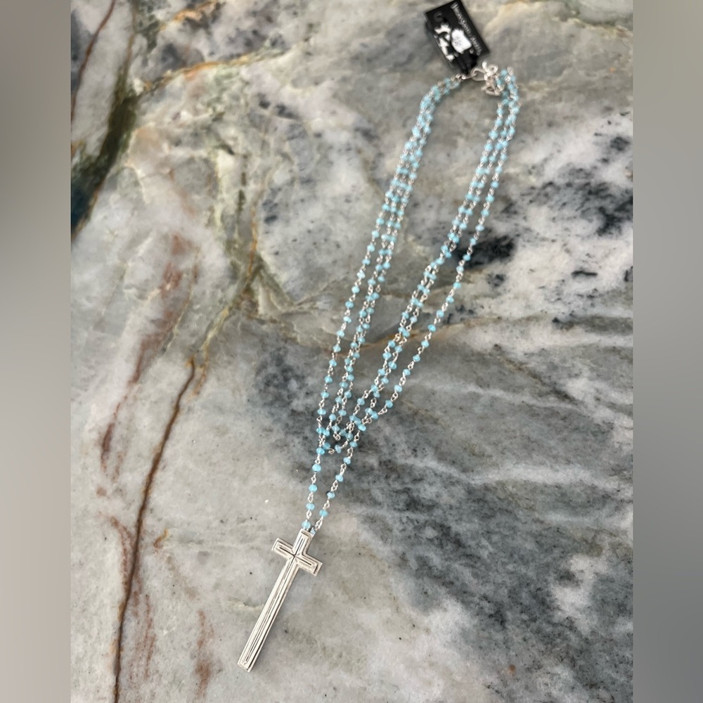 VIRGIN SAINTS & ANGEL SANTISSIMO CROSS Layered Necklace